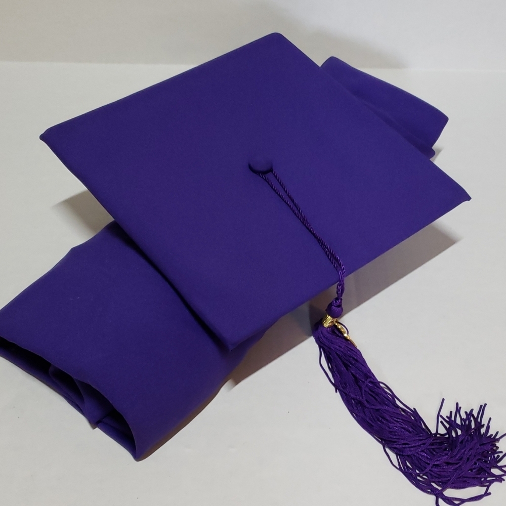 MATTE GRADUATION PURPLE CAP N GOWN w/ TASSEL
